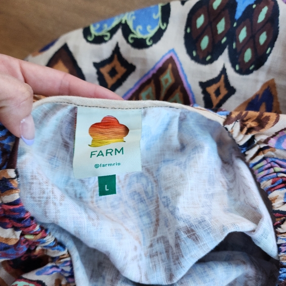 Cream Hearts Ikat Square Neckline Mini Dress, by Farm Rio - Picture 14 of 14